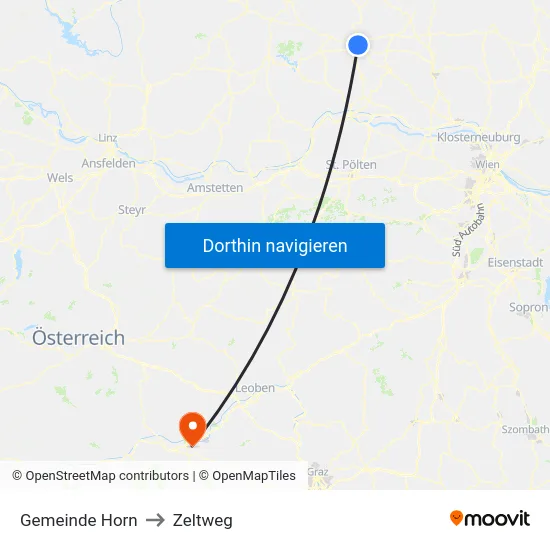 Gemeinde Horn to Zeltweg map