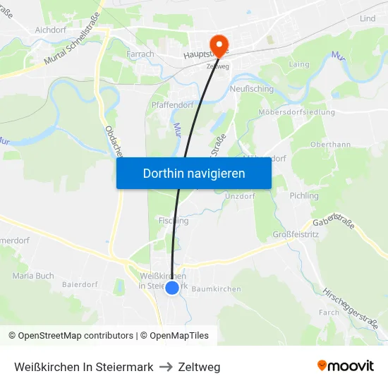 Weißkirchen In Steiermark to Zeltweg map