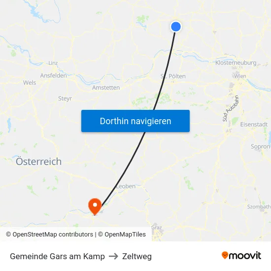 Gemeinde Gars am Kamp to Zeltweg map