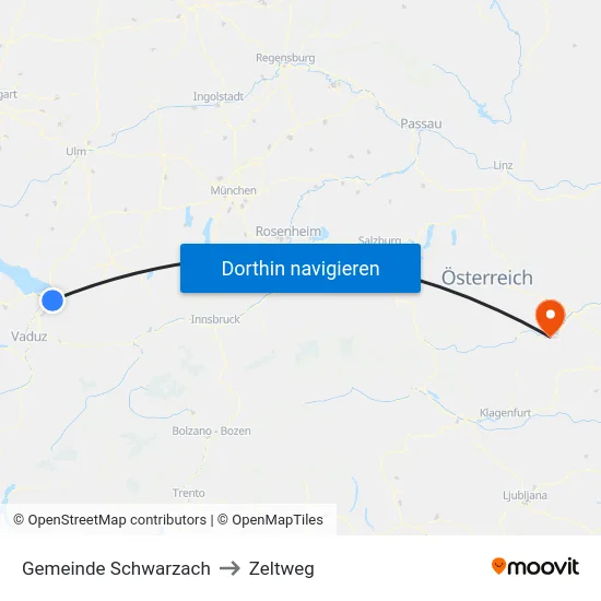 Gemeinde Schwarzach to Zeltweg map