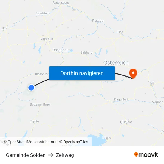 Gemeinde Sölden to Zeltweg map
