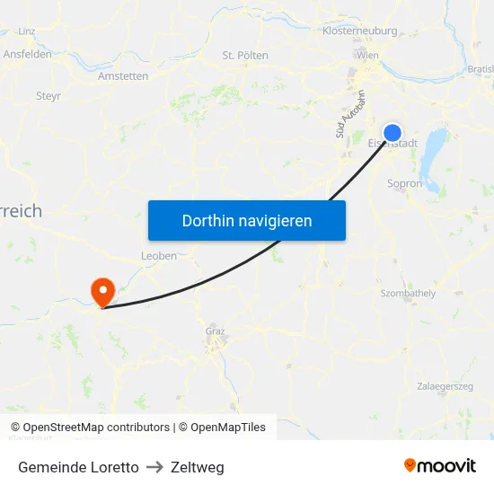 Gemeinde Loretto to Zeltweg map