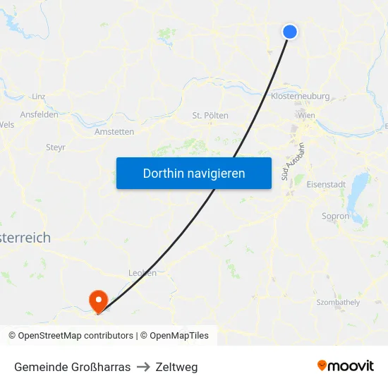 Gemeinde Großharras to Zeltweg map