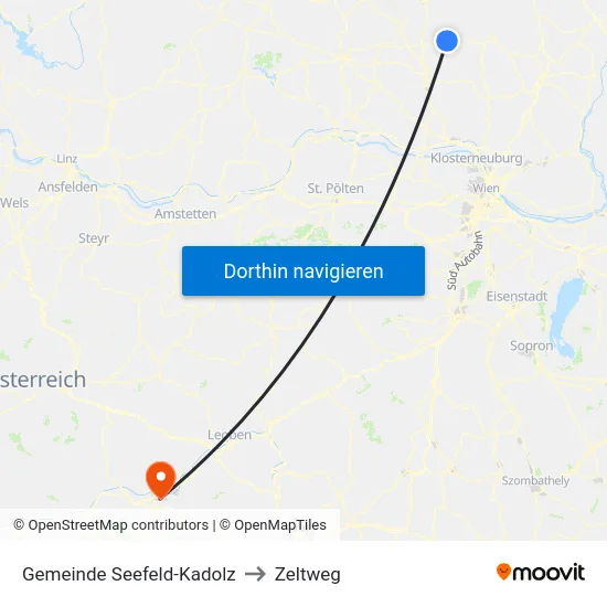 Gemeinde Seefeld-Kadolz to Zeltweg map