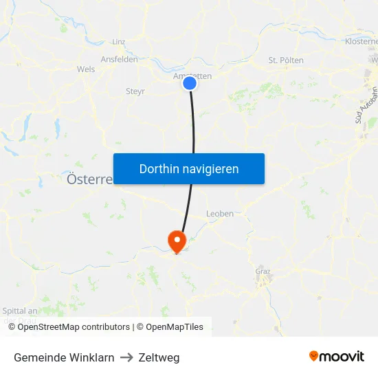 Gemeinde Winklarn to Zeltweg map