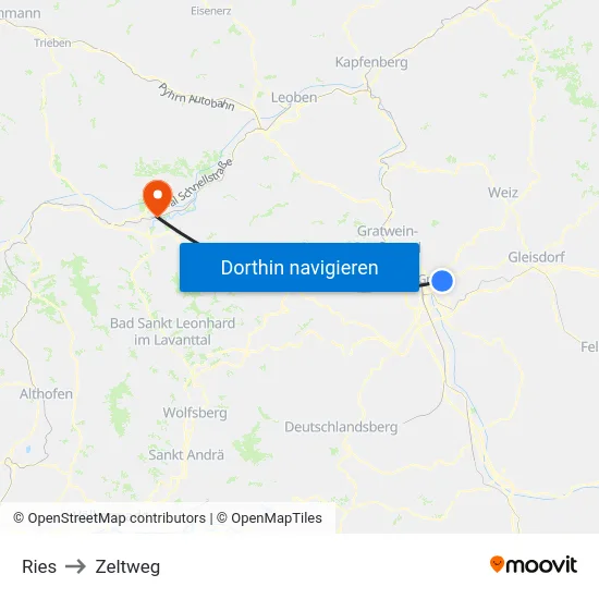 Ries to Zeltweg map