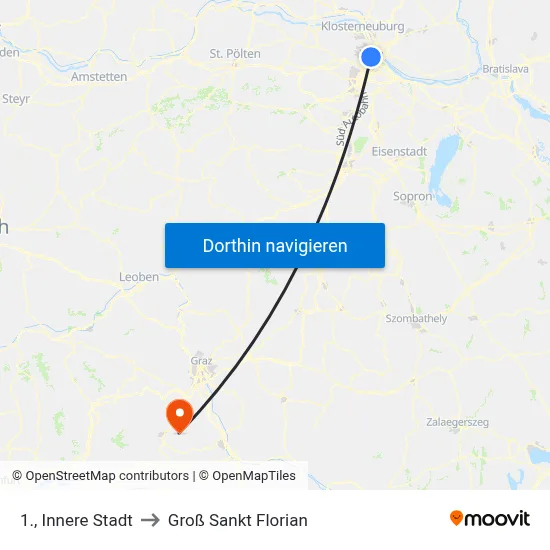 1., Innere Stadt to Groß Sankt Florian map
