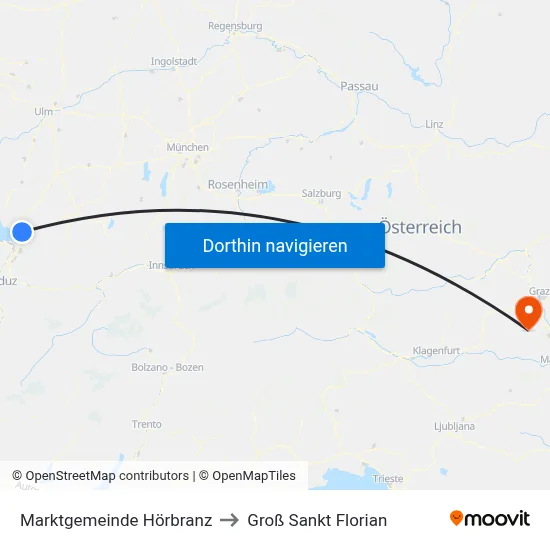 Marktgemeinde Hörbranz to Groß Sankt Florian map