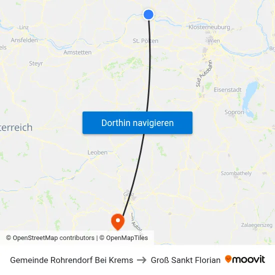 Gemeinde Rohrendorf Bei Krems to Groß Sankt Florian map