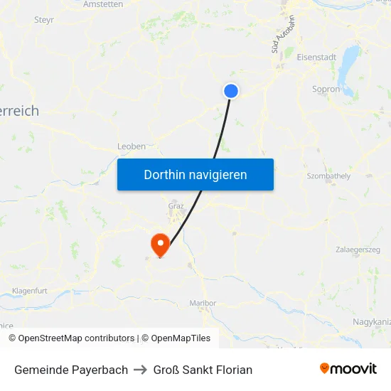 Gemeinde Payerbach to Groß Sankt Florian map