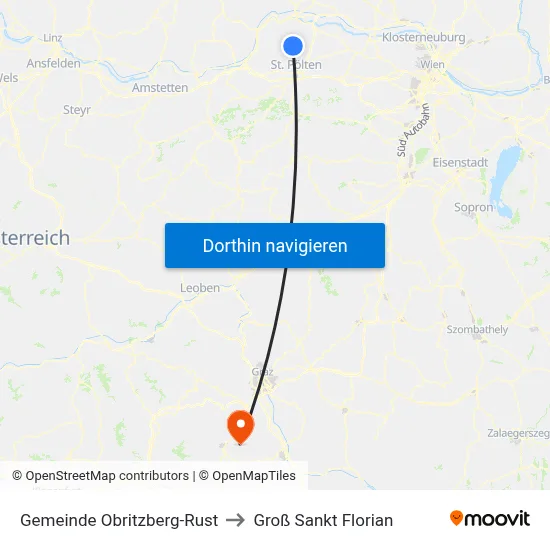 Gemeinde Obritzberg-Rust to Groß Sankt Florian map
