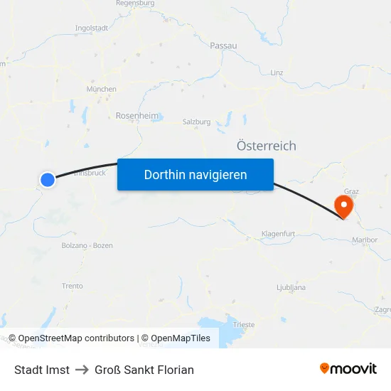 Stadt Imst to Groß Sankt Florian map