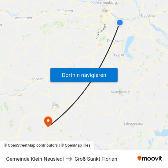 Gemeinde Klein-Neusiedl to Groß Sankt Florian map