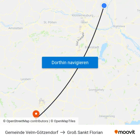 Gemeinde Velm-Götzendorf to Groß Sankt Florian map