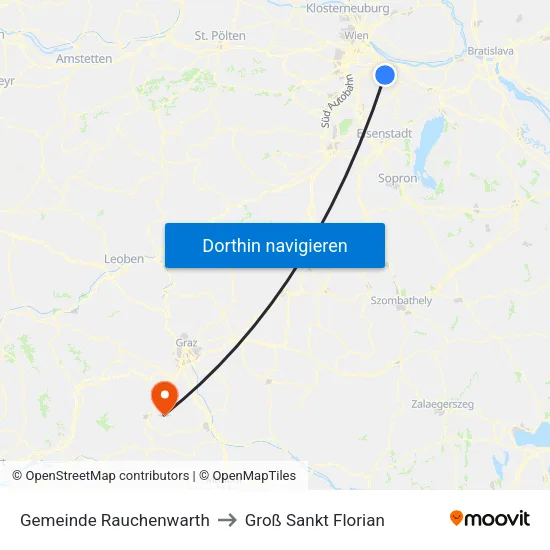 Gemeinde Rauchenwarth to Groß Sankt Florian map