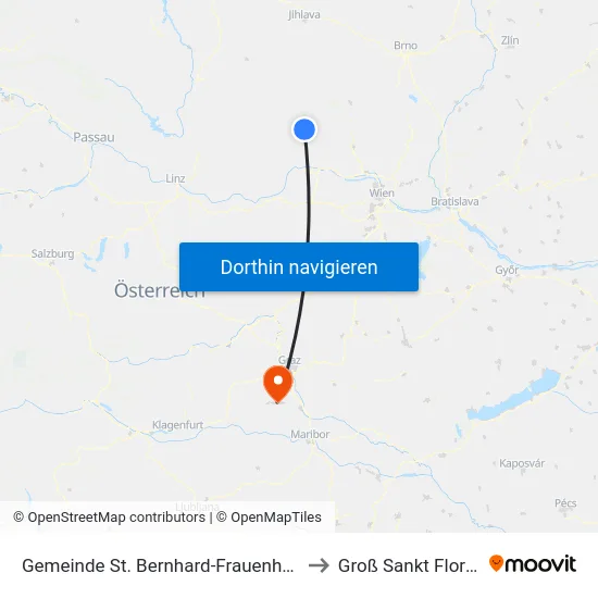 Gemeinde St. Bernhard-Frauenhofen to Groß Sankt Florian map