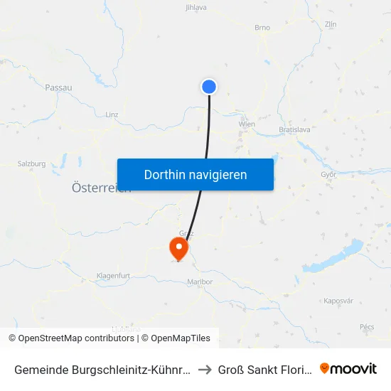 Gemeinde Burgschleinitz-Kühnring to Groß Sankt Florian map
