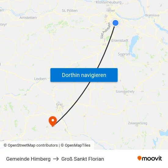 Gemeinde Himberg to Groß Sankt Florian map