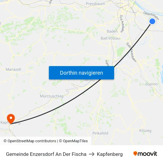 Gemeinde Enzersdorf An Der Fischa to Kapfenberg map