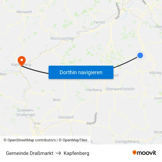 Gemeinde Draßmarkt to Kapfenberg map