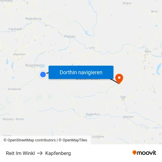 Reit Im Winkl to Kapfenberg map