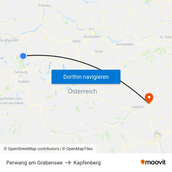 Perwang am Grabensee to Kapfenberg map