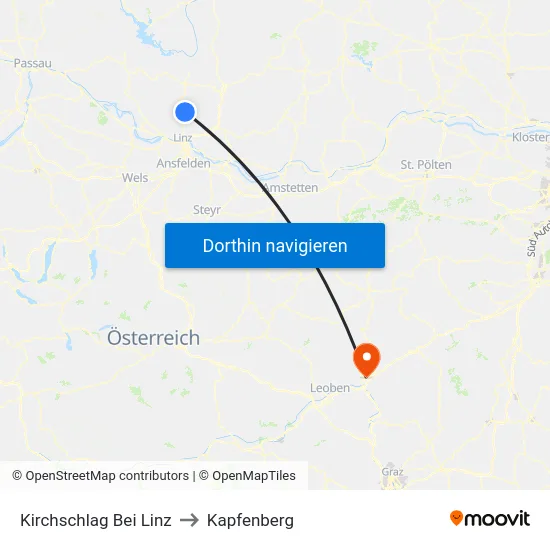 Kirchschlag Bei Linz to Kapfenberg map