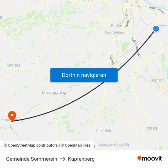 Gemeinde Sommerein to Kapfenberg map