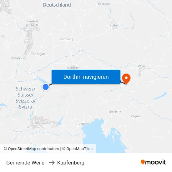 Gemeinde Weiler to Kapfenberg map
