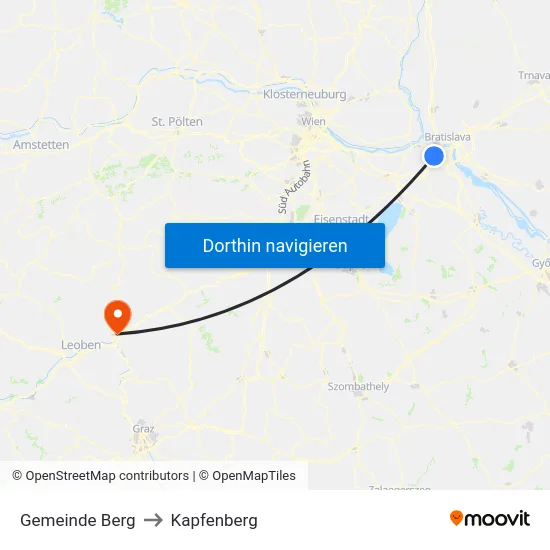 Gemeinde Berg to Kapfenberg map