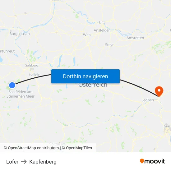 Lofer to Kapfenberg map