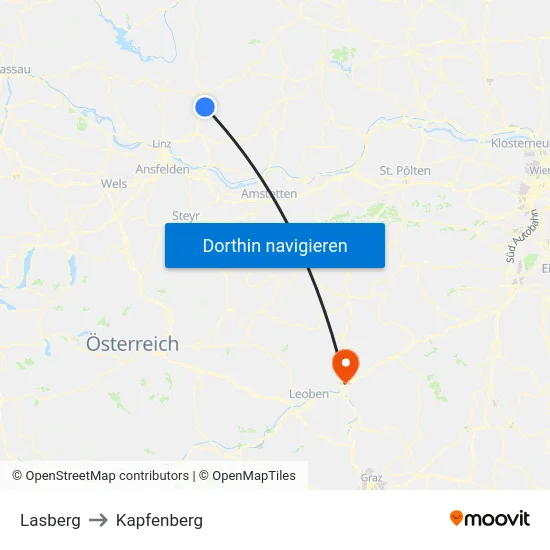 Lasberg to Kapfenberg map