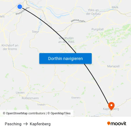 Pasching to Kapfenberg map