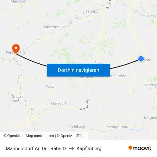 Mannersdorf An Der Rabnitz to Kapfenberg map