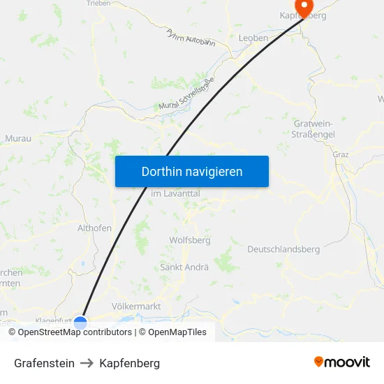 Grafenstein to Kapfenberg map