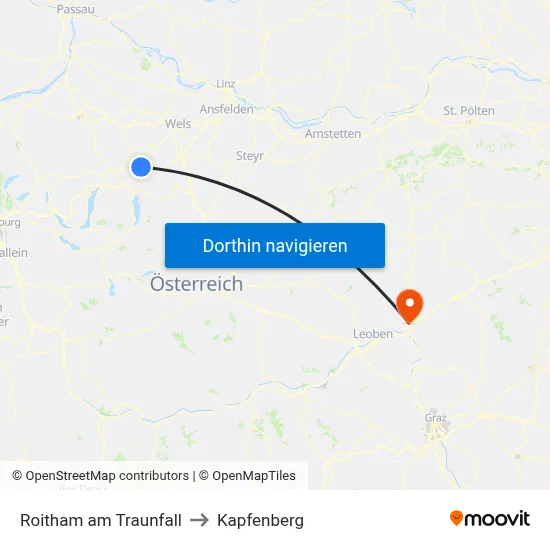 Roitham am Traunfall to Kapfenberg map