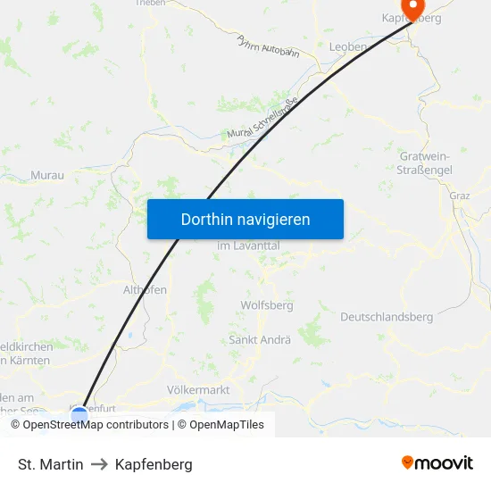 St. Martin to Kapfenberg map