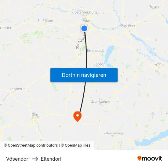 Vösendorf to Eltendorf map