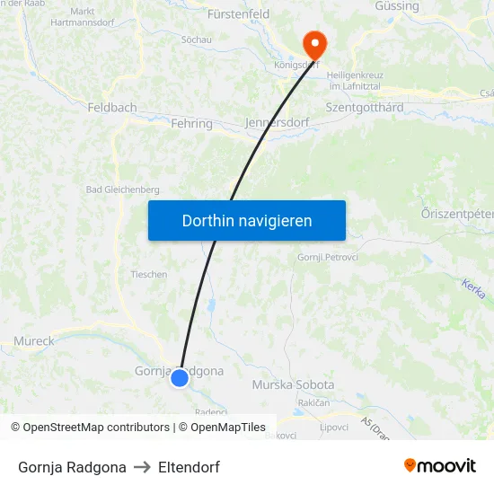 Gornja Radgona to Eltendorf map