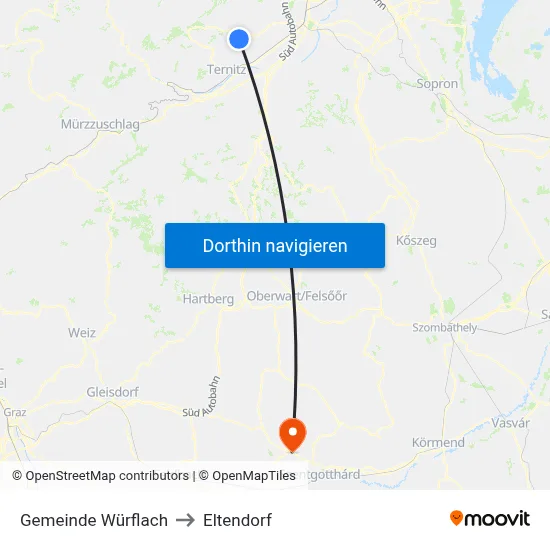 Gemeinde Würflach to Eltendorf map
