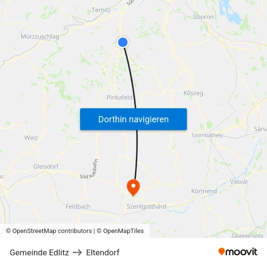 Gemeinde Edlitz to Eltendorf map