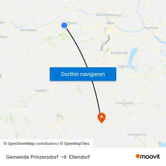 Gemeinde Prinzersdorf to Eltendorf map