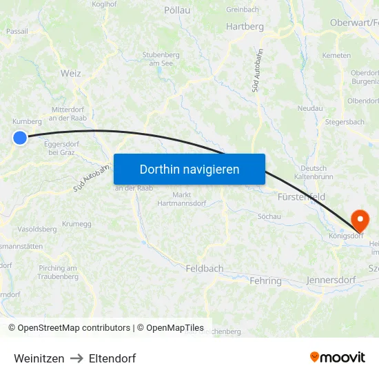 Weinitzen to Eltendorf map