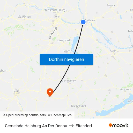 Gemeinde Hainburg An Der Donau to Eltendorf map