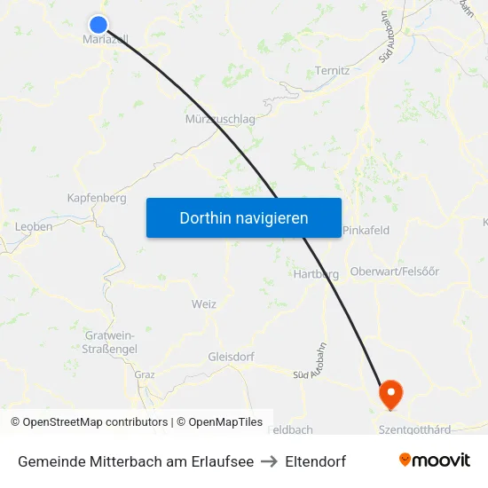 Gemeinde Mitterbach am Erlaufsee to Eltendorf map