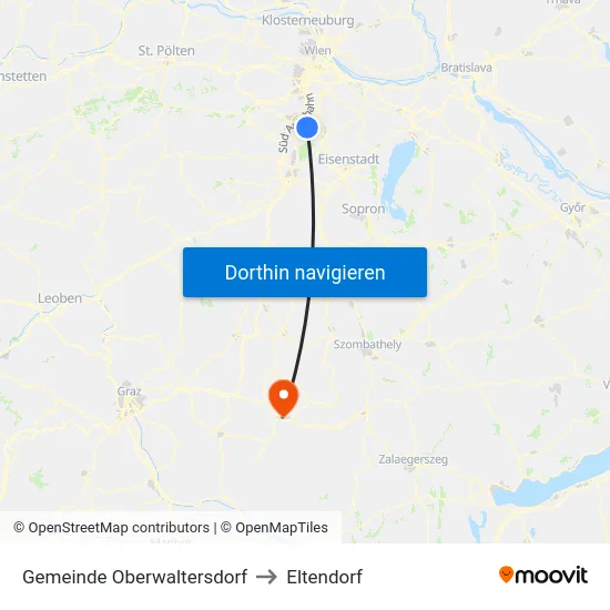 Gemeinde Oberwaltersdorf to Eltendorf map