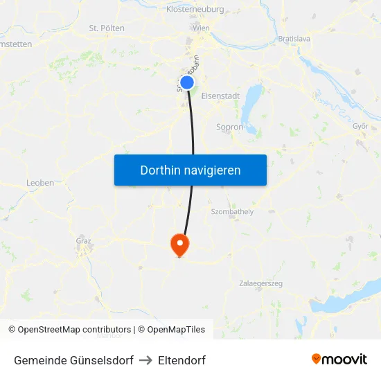 Gemeinde Günselsdorf to Eltendorf map