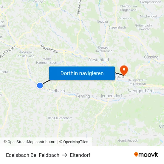 Edelsbach Bei Feldbach to Eltendorf map