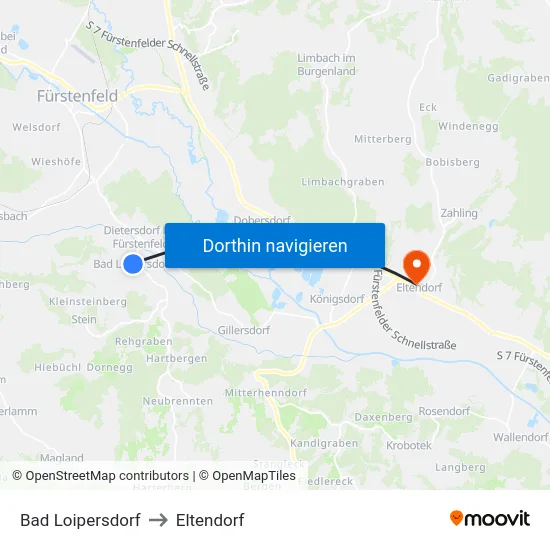 Bad Loipersdorf to Eltendorf map