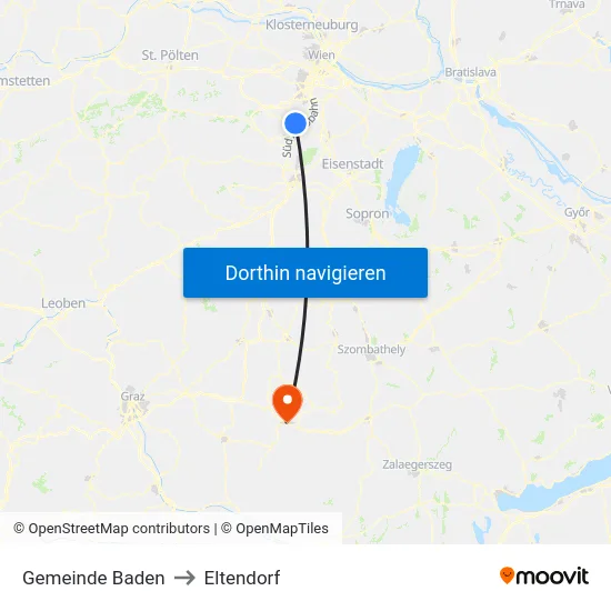 Gemeinde Baden to Eltendorf map
